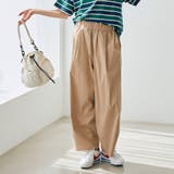 BEIGE | ライトコットンストレッチワイドパンツ | coen【women】