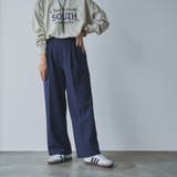 NAVY | イージービューティー裏起毛ワイドパンツ（WEB限定サイズ） | coen【women】