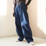 NAVY | 【トレンド＆体型カバー両立/全骨格OK】カーブデニムパンツ | coen【women】