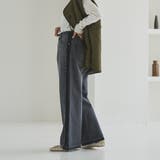 DK.GRAY | 【スタイルアップ叶う】サイドラインカットオフバギーデニムパンツ | coen【women】