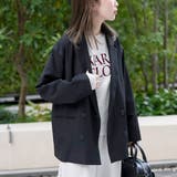 BLACK | ウールライクWブレストジャケット | coen【women】