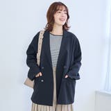 リネンライク ダブルブレストテーラードジャケット | coen【women】 | 詳細画像4 