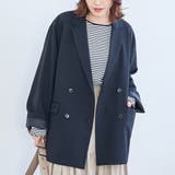 BLACK | リネンライク ダブルブレストテーラードジャケット | coen【women】