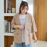 リネン混 カノコ半袖テーラードジャケット | coen【women】 | 詳細画像14