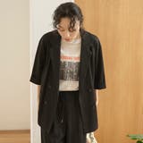 リネン混 カノコ半袖テーラードジャケット | coen【women】 | 詳細画像4