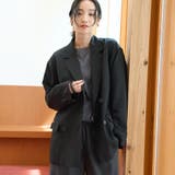 BLACK | ウールライク Wブレストテーラードジャケット | coen【women】