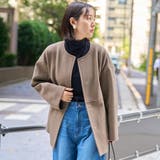 ライトメルトン ノーカラーミドルコート | coen【women】 | 詳細画像19 