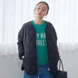 ノーカラー撥水キルティングブルゾン オーバーサイズ  | coen【women】 | 詳細画像13 