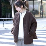 ノーカラー撥水キルティングブルゾン オーバーサイズ  | coen【women】 | 詳細画像20 