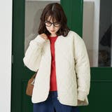ノーカラー撥水キルティングブルゾン オーバーサイズ  | coen【women】 | 詳細画像9 