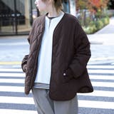 DK.BROWN | ノーカラー撥水キルティングブルゾン オーバーサイズ  | coen【women】