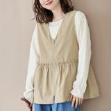 BEIGE | ペプラムジップベスト | coen【women】