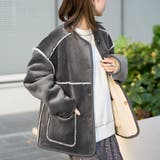 DK.GRAY | リバーシブル ノーカラーコーデュロイブルゾン | coen【women】