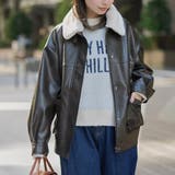 ボア襟付きレザーライクヴィンテージブルゾン | coen【women】 | 詳細画像12 