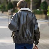 ボア襟付きレザーライクヴィンテージブルゾン | coen【women】 | 詳細画像13 