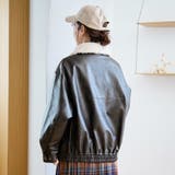 ボア襟付きレザーライクヴィンテージブルゾン | coen【women】 | 詳細画像17 