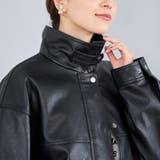 ボア襟付きレザーライクヴィンテージブルゾン | coen【women】 | 詳細画像9 