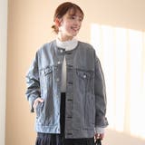 ノーカラーデニムジャケット | coen【women】 | 詳細画像4 