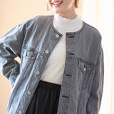 ノーカラーデニムジャケット | coen【women】 | 詳細画像6 