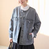 LT.GRAY | ノーカラーデニムジャケット | coen【women】