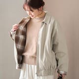 NATURAL | リバーシブルチェックブルゾン（ナチュラル） | coen【women】