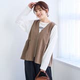 リネンライク ペプラムジップベスト | coen【women】 | 詳細画像10