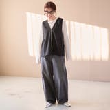 リネンライク ペプラムジップベスト | coen【women】 | 詳細画像2