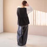 リネンライク ペプラムジップベスト | coen【women】 | 詳細画像3