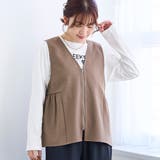 MOCA | リネンライク ペプラムジップベスト | coen【women】