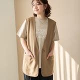 BEIGE | リネンタッチノーカラーロングジレ【Youtube紹介アイテム】 | coen【women】