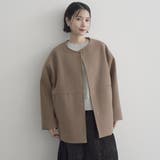 ライトメルトン ノーカラーミドルコート | coen【women】 | 詳細画像12