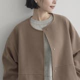 ライトメルトン ノーカラーミドルコート | coen【women】 | 詳細画像14
