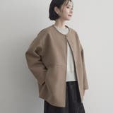 MOCA | ライトメルトン ノーカラーミドルコート | coen【women】
