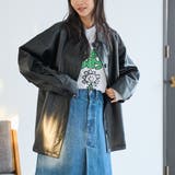 レザーライクシャツブルゾン | coen【women】 | 詳細画像1