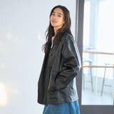 レザーライクシャツブルゾン | coen【women】 | 詳細画像3