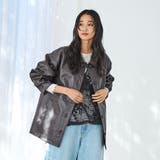 レザーライクシャツブルゾン | coen【women】 | 詳細画像6