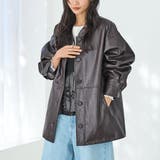 DK.BROWN | レザーライクシャツブルゾン | coen【women】