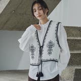 OFF WHITE | MARKET (マーケット)配色刺繍キルティングベスト | coen【women】