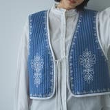 ROYAL | MARKET (マーケット)配色刺繍キルティングベスト | coen【women】