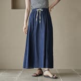 コットンレーヨンデニムパネルフレアスカート | coen【women】 | 詳細画像14 