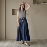 コットンレーヨンデニムパネルフレアスカート | coen【women】 | 詳細画像17 