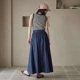 コットンレーヨンデニムパネルフレアスカート | coen【women】 | 詳細画像19 