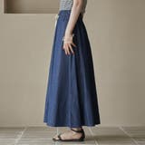 コットンレーヨンデニムパネルフレアスカート | coen【women】 | 詳細画像21 