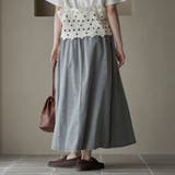 コットンレーヨンデニムパネルフレアスカート | coen【women】 | 詳細画像4 