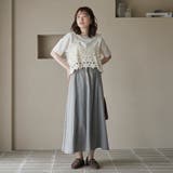 コットンレーヨンデニムパネルフレアスカート | coen【women】 | 詳細画像5 