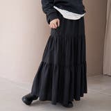 BLACK | ウールライクガーゼティアードスカート | coen【women】