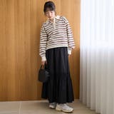 コットンタイプライター シャーリングティアードスカート | coen【women】 | 詳細画像7 