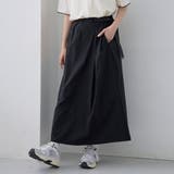 BLACK | 【接触冷感/UVカット】C.mt 撥水ラップデザインフレアスカート | coen【women】