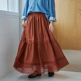 BRICK | 裾レース刺繍ティアードスカート | coen【women】