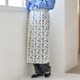 OFF WHITE | フェザーレース刺繍 ラップ巻き風レイヤードスカート | coen【women】